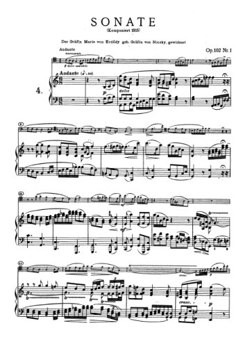 Sonate pour violon et piano Op.102 N°1 Partitions gratuites